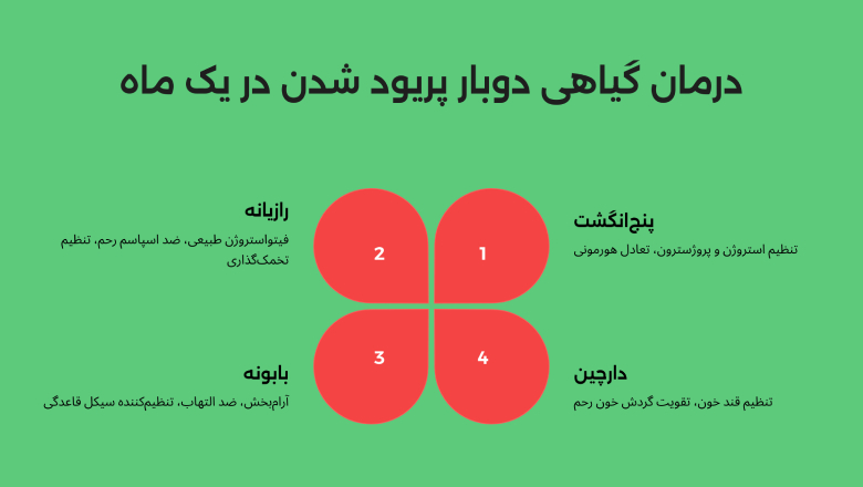 درمان گیاهی دوبار پریود شدن در ماه
